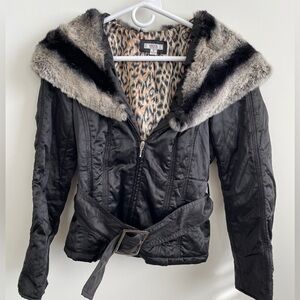 Cache Faux fur Black Jacket